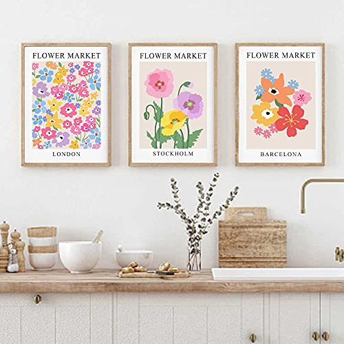 RBPRIDE Flower Market Poster Set of 6, 8x10 Inch Matisse Poster Flower Market Canvas Art Prints UNFRAMED , Abstract Floral Wall Art Modern Abstract Wall Art for Living Room Décor