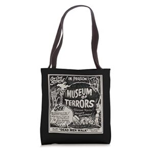 vintage halloween slasher horror movie museum of terrors tote bag