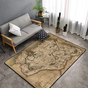 premium ultra soft durable thick area rug – luxury fashion non-slip the old map in game province of skyrim large rugs bedside mats home decor carpet for bedroom nursery living room playroom
