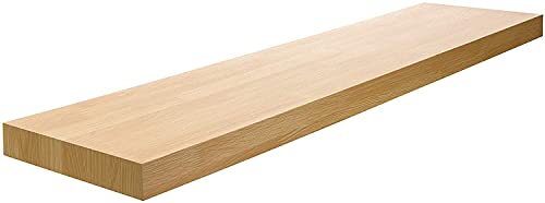 Kiera Grace Uniquely Modern Stockholm Aberg Engineered Wood Floating Wall Shelf with LED Light for Home, Room, & Office, 9.25”L x 35.4”W x 1.5”H, Oak Beige