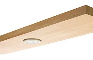 Kiera Grace Uniquely Modern Stockholm Aberg Engineered Wood Floating Wall Shelf with LED Light for Home, Room, & Office, 9.25”L x 35.4”W x 1.5”H, Oak Beige