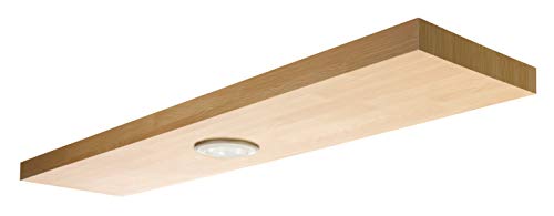 Kiera Grace Uniquely Modern Stockholm Aberg Engineered Wood Floating Wall Shelf with LED Light for Home, Room, & Office, 9.25”L x 35.4”W x 1.5”H, Oak Beige