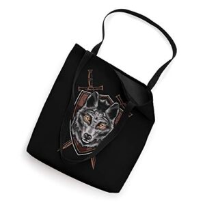 Wolf Sword Shield Renaissance Medieval Knight House Sigil Tote Bag