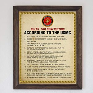 "Rules for Gunfighting According to the USMC"-U.S. Marine Corps Wall Art- 8 x 10" Distressed Patriotic Print-Ready to Frame. Home-Office-Military Decor. Perfect Gift for All Marines! Semper Fi!