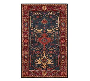 wool rug chia channin indigo rug hand tufted persian traditional wool rug new floral oriental vintage area rug (5×8)
