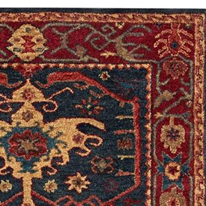 Wool Rug CHIA Channin Indigo Rug Hand Tufted Persian Traditional Wool Rug New Floral Oriental Vintage Area Rug (5x8)