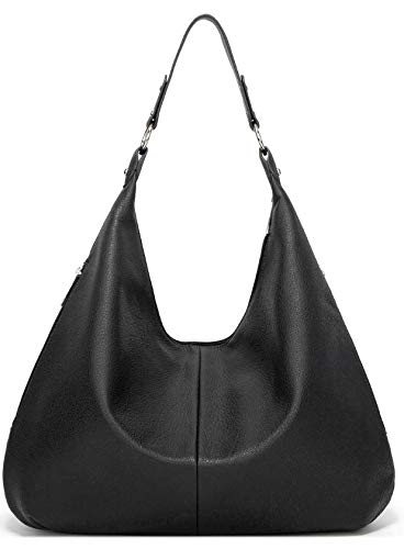 Women Handbag Leather Satchel Purse Handbag Vintage Top Handle Handbag Work Tote Bag (Black)