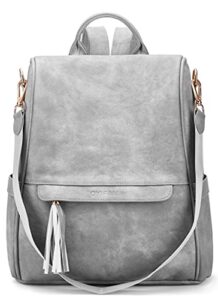 oyifan women backpack purse pu leather anti-theft casual shoulder bag bookbag purse fashion ladies satchel bags