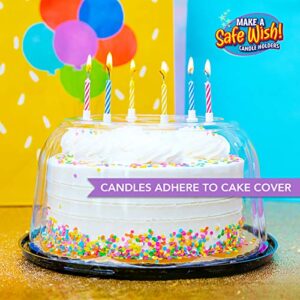 Make a Safe Wish! Spiral Birthday Candles and Candle Holders, 2.5" Colorful Candles, Safe Kids Birthday Party, Keep from Spreading Germs - 24 Candles, 24 Holders