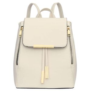 kkxiu multipocket fashion pu leather backpack purse for women girls ladies shoulder travel daypacks bags (a-cream white)