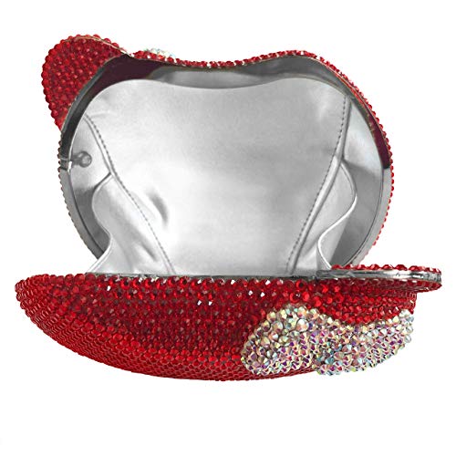 Hello Kitty Cat Crystal Clutch Couture Special Occasion Holiday Party Evening Bag Red & Silver