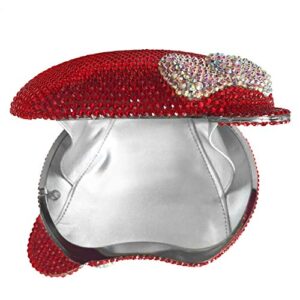 Hello Kitty Cat Crystal Clutch Couture Special Occasion Holiday Party Evening Bag Red & Silver