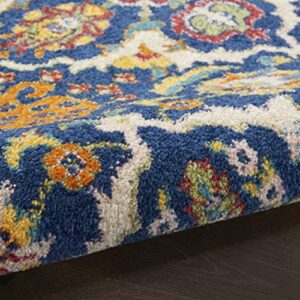 Nourison Allur Persian Navy Multicolor 2' x 3' Area -Rug, Easy -Cleaning, Non Shedding, Bed Room, Living Room, Dining Room, Kitchen (2x3)