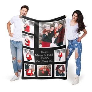 mom dad custom throws blanket personalized with photos on it, customized blankets with pet picture，personalized gifts for lover and friends on christmas fathers mothers day easter birthday|8 photos