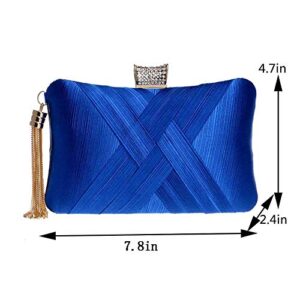 KALAIEN Women's Evening Bags Clutch Purse Bridal Party Handbags for Wedding Prom Night out Party (Royal Blue)