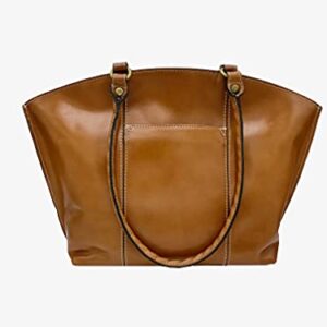 Patricia Nash Leather Michel Dome Zip Top Tote Bag Purse Shopper in Tan