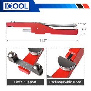 ICOOL Tubing Bender Kit Hand Tool 1/4 to 7/8 Inch for Soft Copper Aluminum HVAC Refrigeration System Maintenance, with Tube Cutter