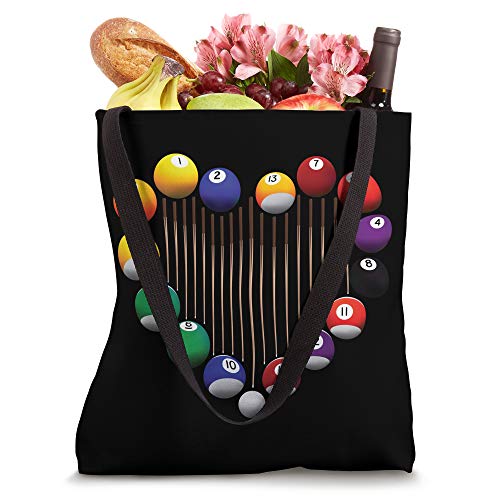 Billiard Pool Billiard Ball Billiard player lover heart men Tote Bag