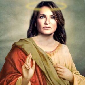 Olivia Benson (Mariska Hargitay Law & Order SVU) Parody Devotional Prayer Saint Candle