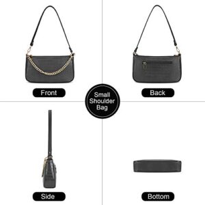 NUBILY Shoulder Bag Purse for Women Croc Small Classic Clutch Handbag Wallet Classic Crossbody Bags with Zipper Closure Grey