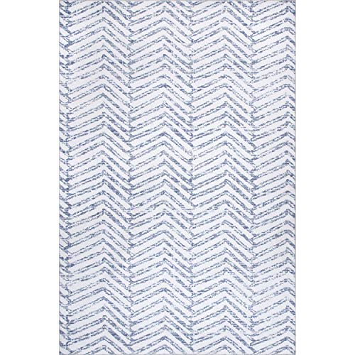 nuLOOM Rosanne Machine Washable Geometric Area Rug, 4' x 6', Blue