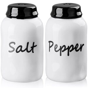 Salt and Pepper Shakers Set - Ceramic Salt and Pepper Shakers, Adorable Salt and Pepper Set for Kitchen Decor, Perfect for Cooking, RV, BBQ, Set of 2, 4 OZ