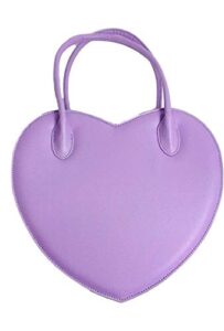 gk-o fashion women heart shaped bag lolita handbag clutch purse wallet pu handbag (light purple)