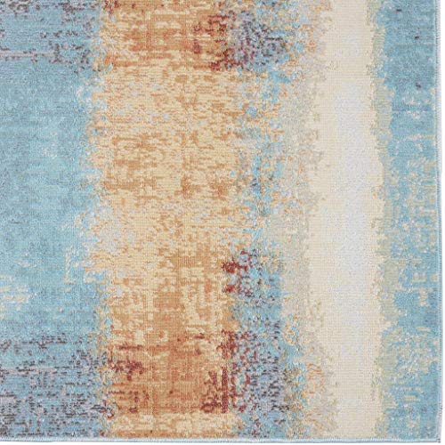 LUXE WEAVERS Aquabury Rustic Distressed Indoor/Outdoor 7654 Multi 5x7 Abstract Area Rug