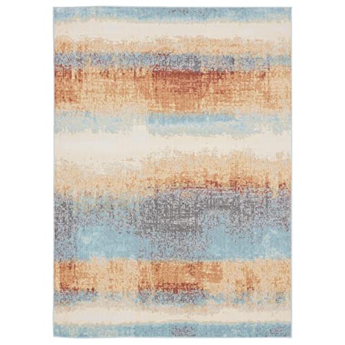 LUXE WEAVERS Aquabury Rustic Distressed Indoor/Outdoor 7654 Multi 5x7 Abstract Area Rug