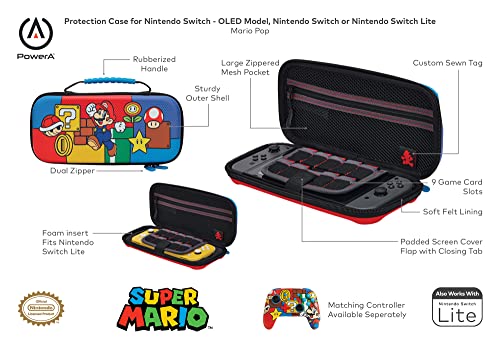 PowerA Protection Case for Nintendo Switch or Nintendo Switch Lite - Mario Pop, Protective Case, Gaming Case, Console Case - Nintendo Switch