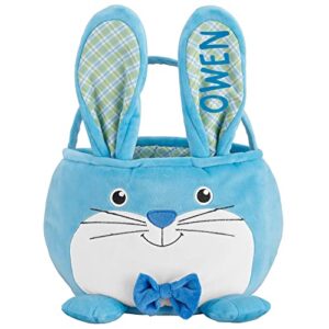 let’s make memories personalized furry critter easter basket for kids – blue bunny