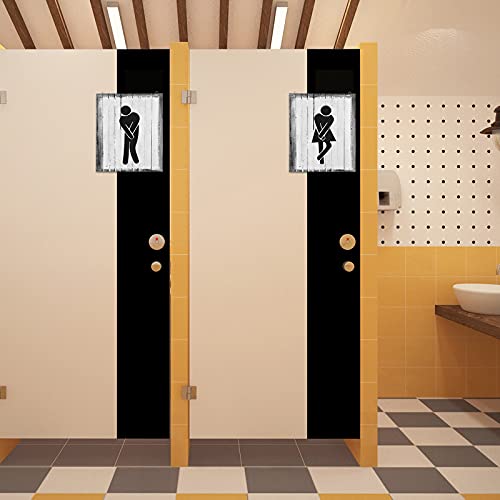 Bathroom Sign Man Woman Bathroom Sign Funny Bathroom Sign Wooden Bathroom Wall Art Decor for Offices, Businesses, Restaurants and Toilet