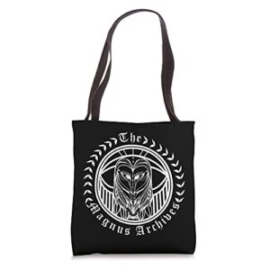 the magnus archives spooky owl tote bag