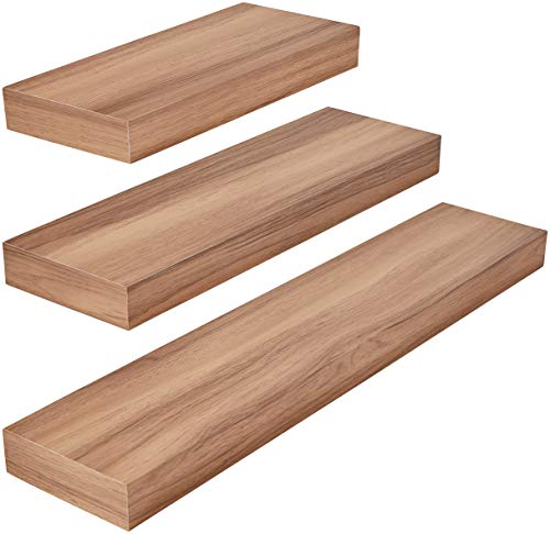 Kiera Grace kieragrace KG Maine Floating Shelves-Golden Oak, 12", 16", 24", Set of 3 Wall Organization