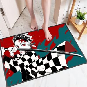 Anime Rug Popular Anime Area Rugs Slip Stain Resistant Soft Carpet for Boys Girls Gaming Desk Home Decor Non-Slip Doormats (16x24 Inches)