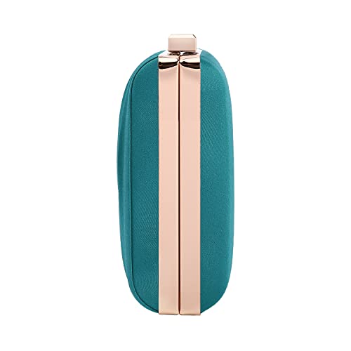 Mulian LilY Teal Pleated Satin Clutch Purse For Women Wedding Bridal Clutch Bag Prom Party Clutch M426