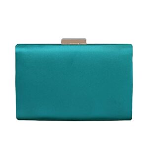 Mulian LilY Teal Pleated Satin Clutch Purse For Women Wedding Bridal Clutch Bag Prom Party Clutch M426