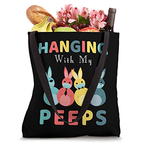 Hanging With My Peeps Colorful Bunny Easter day Gifts Tote Bag