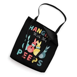 Hanging With My Peeps Colorful Bunny Easter day Gifts Tote Bag