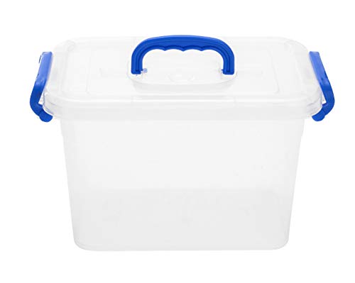 4-Liter Clear Storage Latch Box with Lids, 5 Pack Plastic Latch Bin for Home, Classroom, Garage