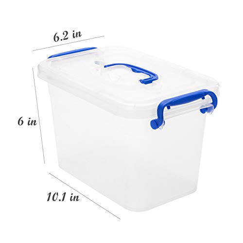 4-Liter Clear Storage Latch Box with Lids, 5 Pack Plastic Latch Bin for Home, Classroom, Garage