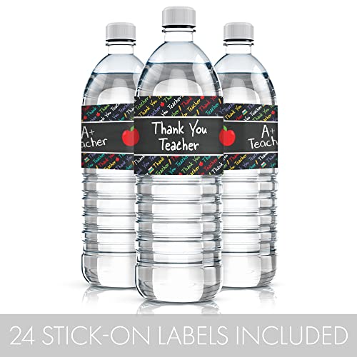 Thank You Teacher Water Bottle Labels - Teacher Appreciation - 24 ...