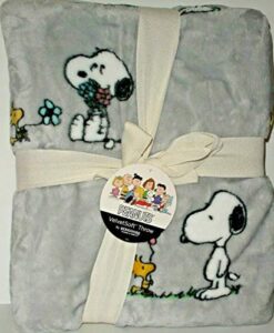 peanuts snoopy and woodstock spring throw blanket berkshire by berkshire with flowers