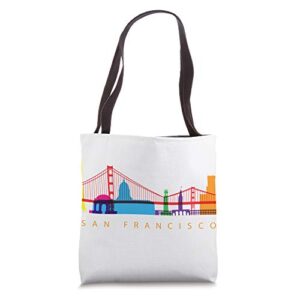 san francisco, california, usa skyline souvenir tote bag