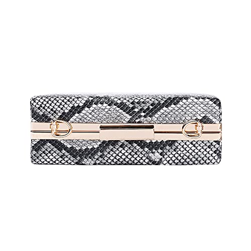 Mulian LilY Black Fashion Snakeskin Purses Bag For Women With Chain Strap Crossbody M577