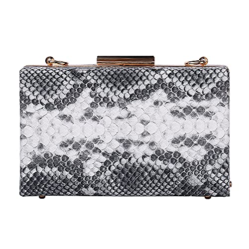 Mulian LilY Black Fashion Snakeskin Purses Bag For Women With Chain Strap Crossbody M577