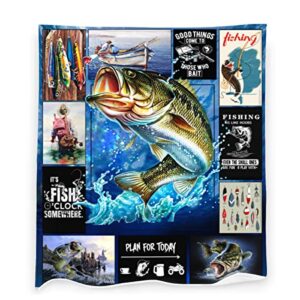 bass fishing throw blankets ultra soft flannel blanket warm cozy couch sofa bed decor for all seasons