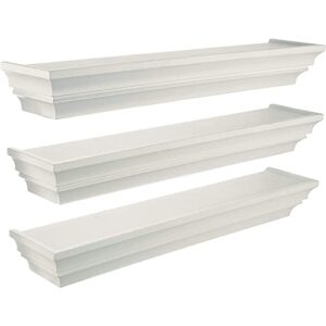 kiera grace madison floating wall shelves, white