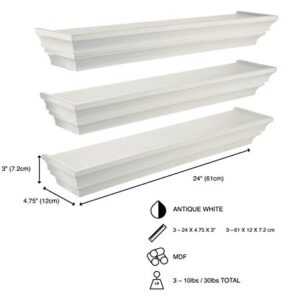 Kiera Grace Madison Floating Wall Shelves, White