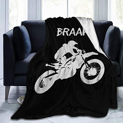 Dirt Bike - Motocross Fleece Blanket Throw Lightweight Blanket Super Soft Cozy Bed Warm Blanket for Living Room/Bedroom All Season (Dirt Bike - Motocross, 80" × 60")